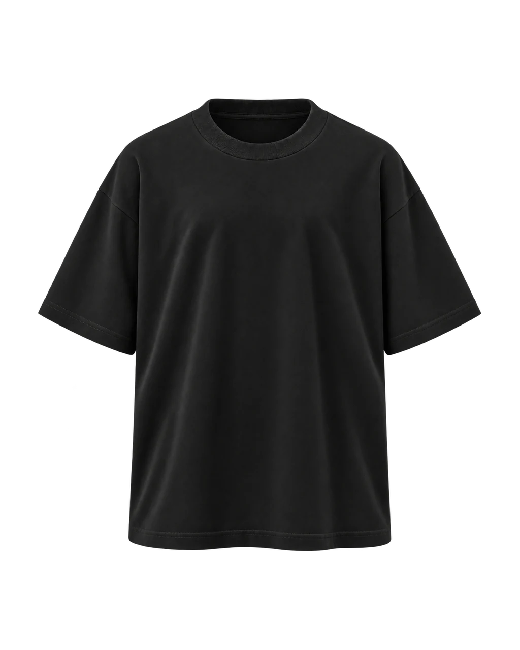 Heavyweight Oversized Tee, black, front view, Create Destroy print