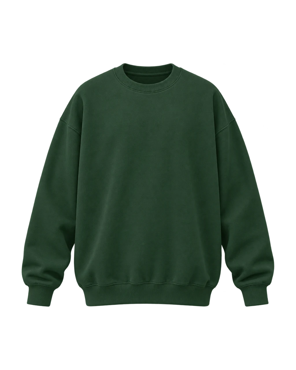 Oversized Crewneck, forest green, front view, doodle print