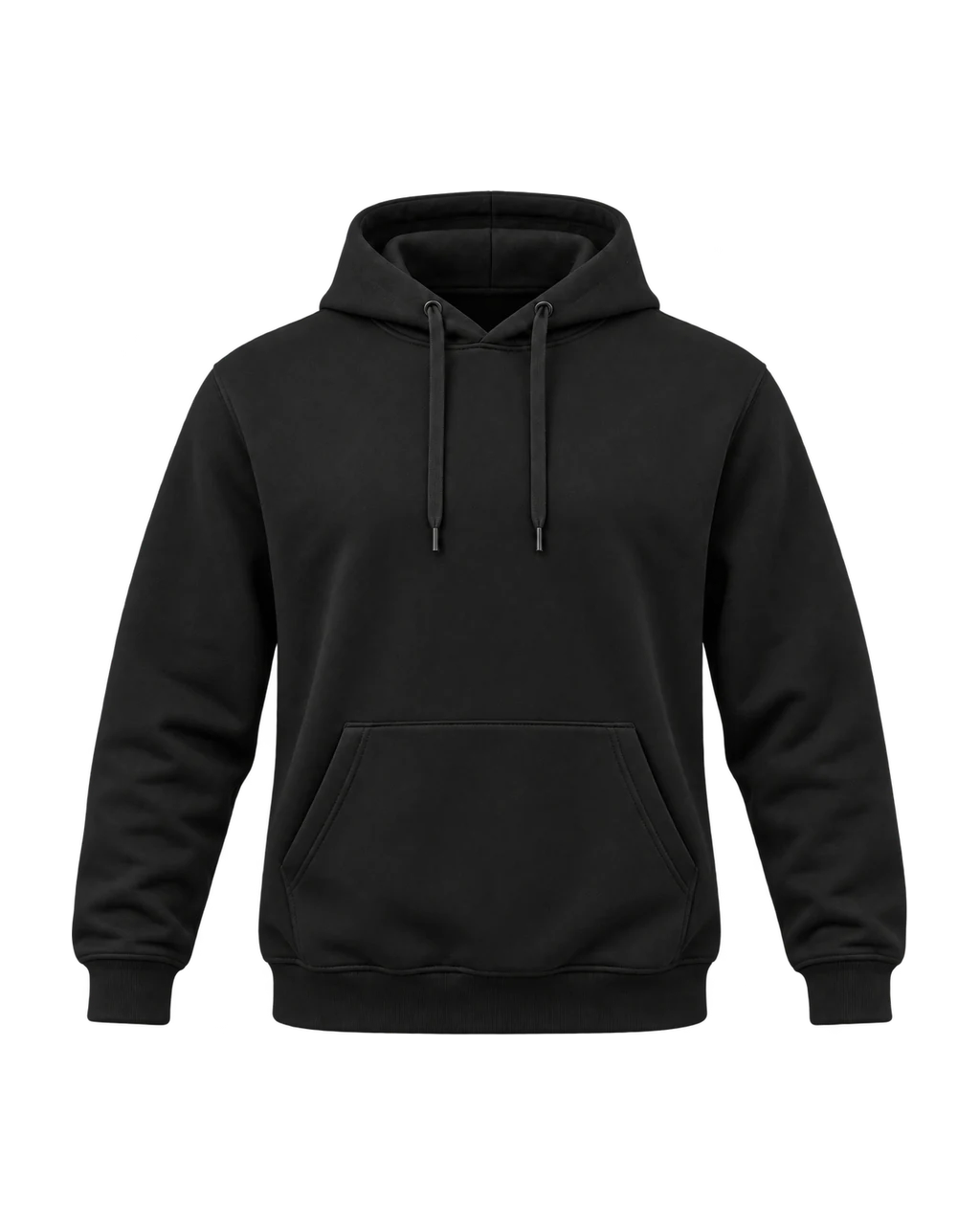 Hoodie, black, front view, doodle print